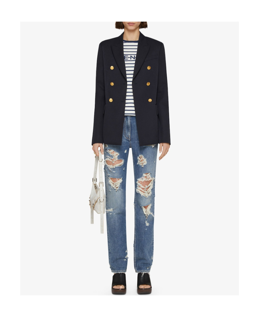 Givenchy Straight-leg Distressed Jeans In Blue
