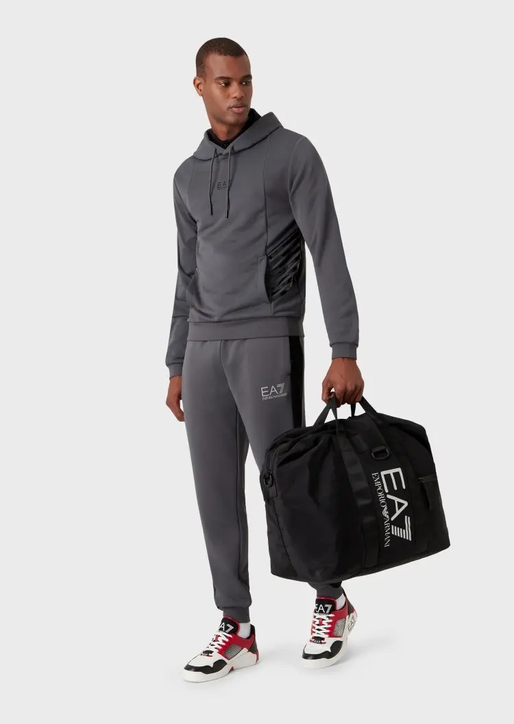 Ea7 Side Waist Impact Color Sports Sweater In Black