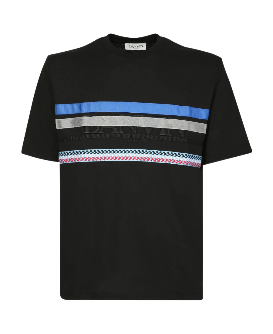 Lanvin T-shirt With Logo And Graphic Print In Black