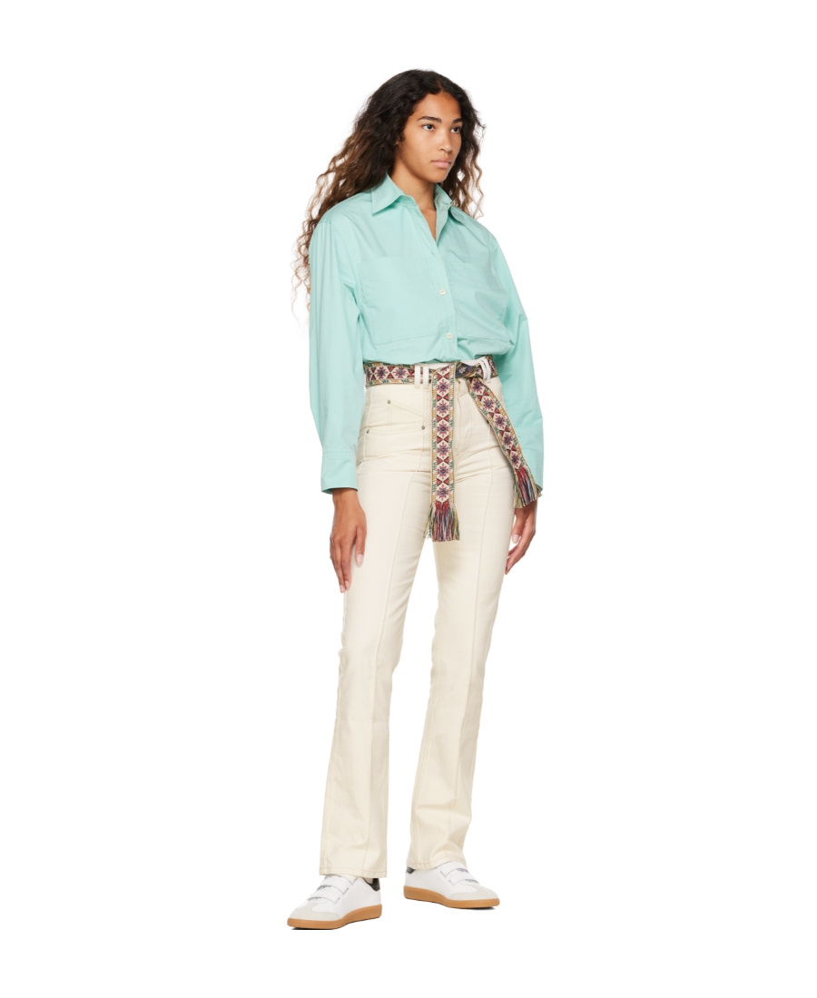 Isabel Marant Logo Long-sleeved Shirt In Blue