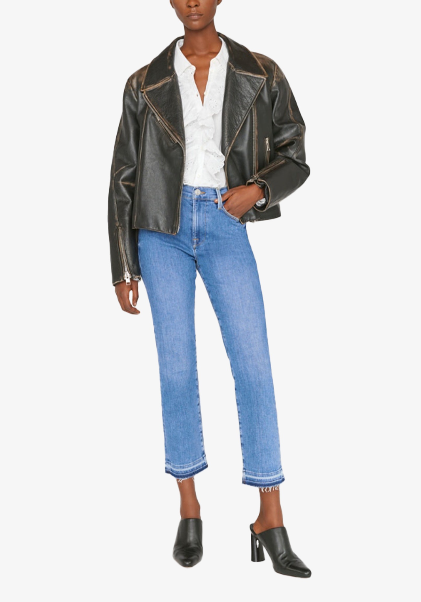 Frame Denim Cotton Trousers In Blue
