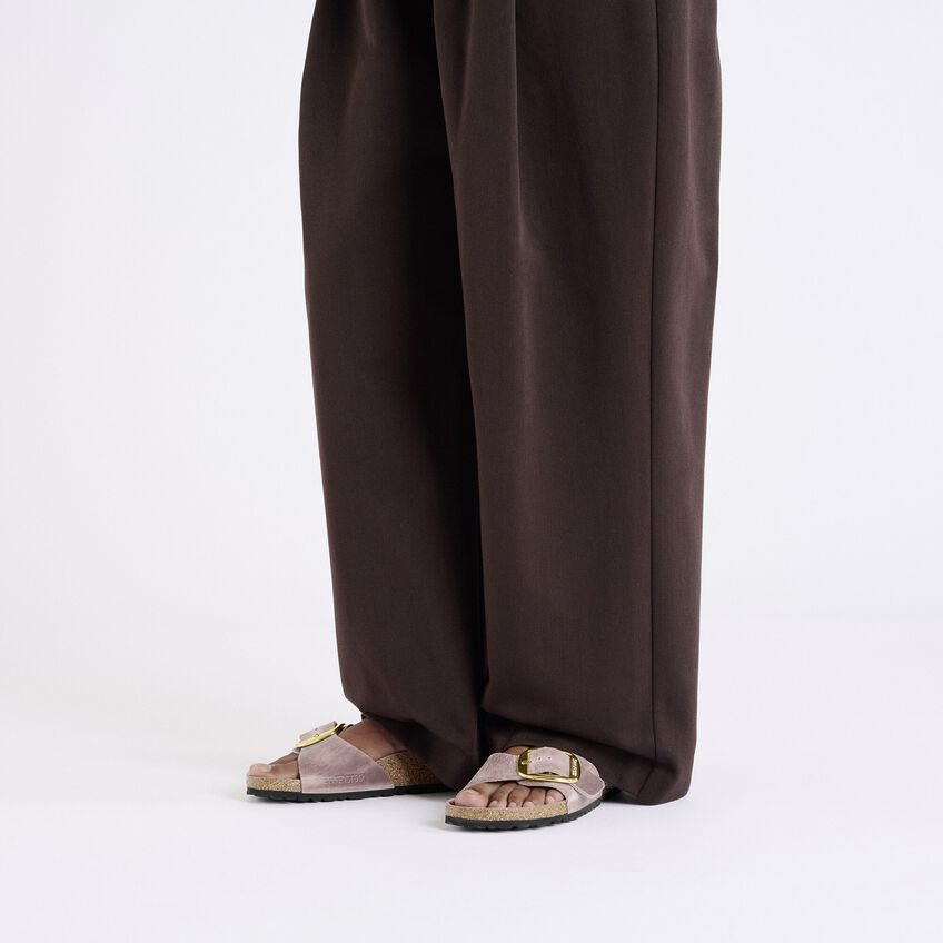 Birkenstock Madrid Big Buckle Oiled Leather In Gray