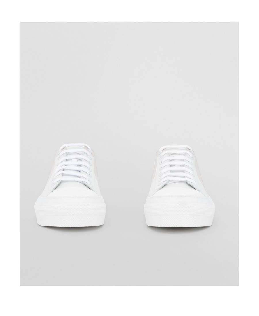 Burberry Two-tone Leather Sneakers In White