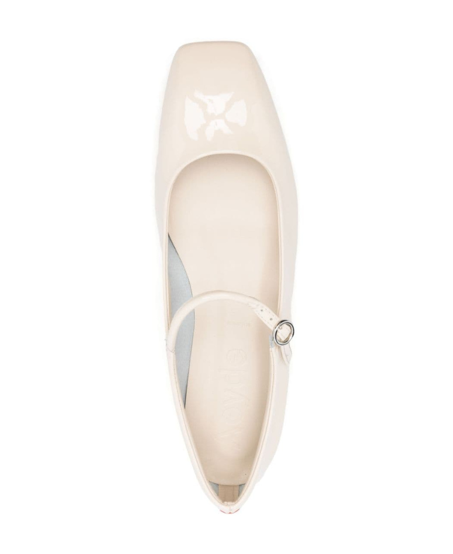 Aeyde Maryjane Leather Ballerina Shoes In White