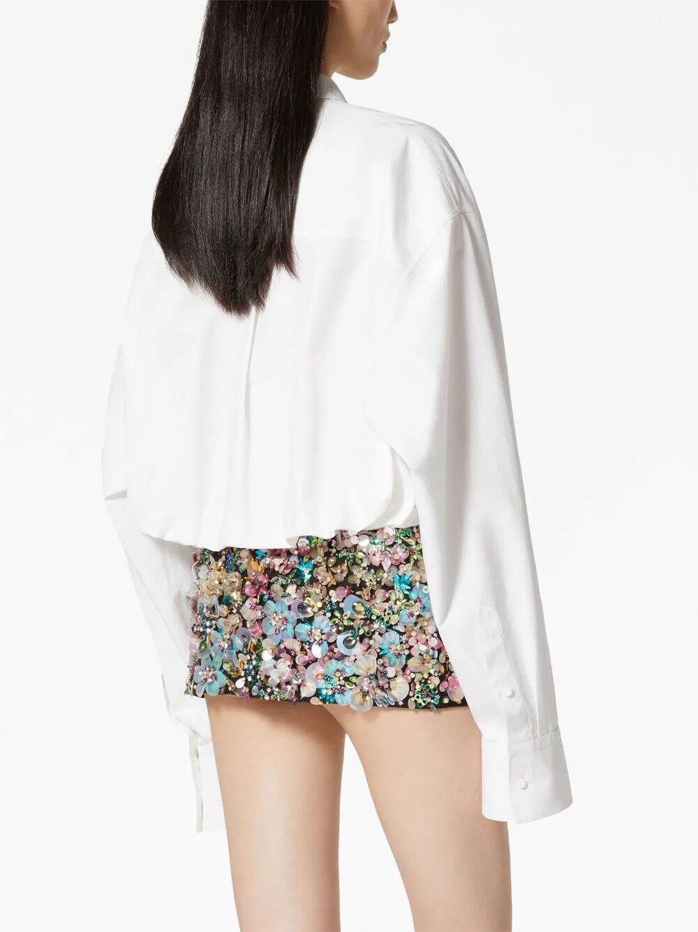 Valentino Compact Popeline Cotton Shirt In Optical White
