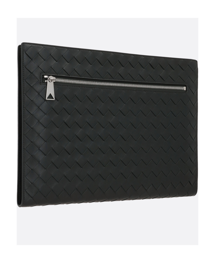 Bottega Veneta Double-chain Handbag In Black