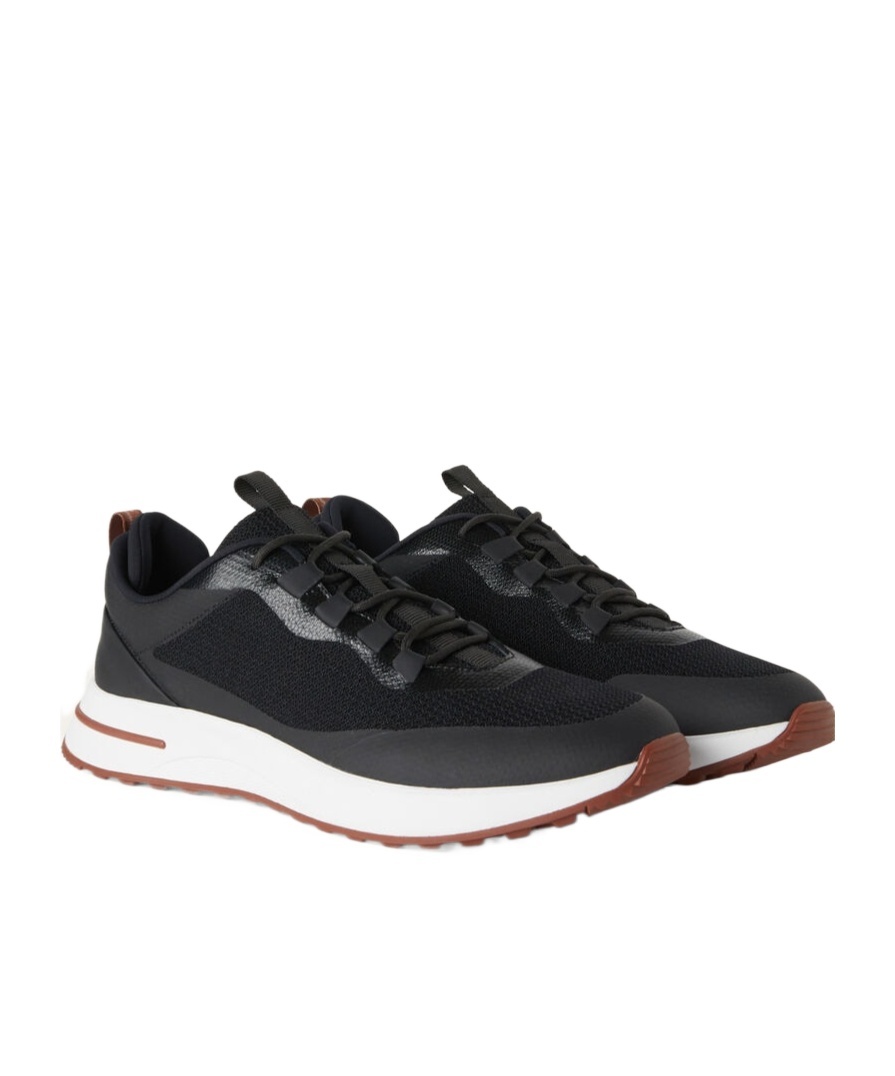 Loro Piana Men's Weekend Walk Performance Mesh Sneakers In Black