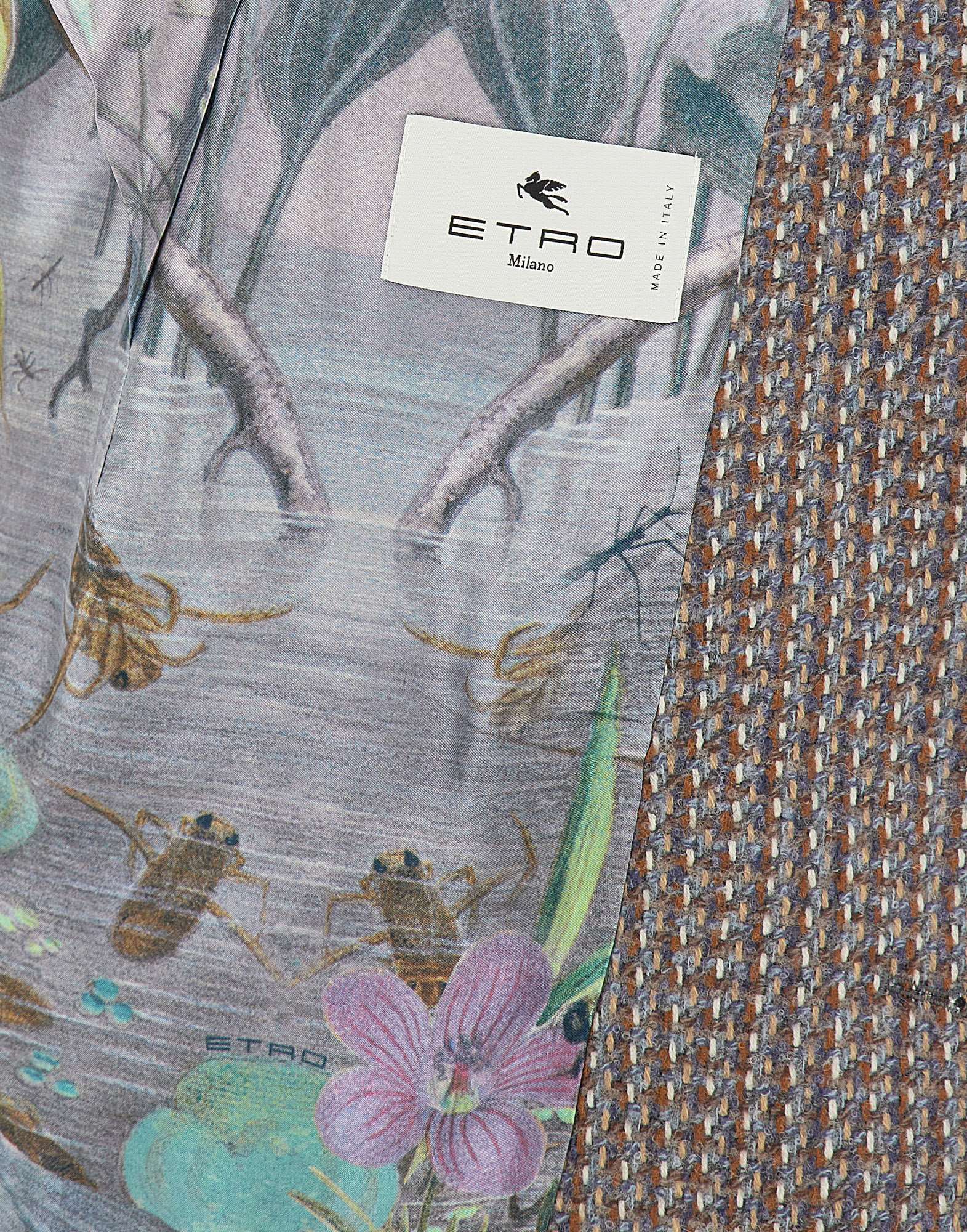 Etro Mixed Wool Jacket In Brown