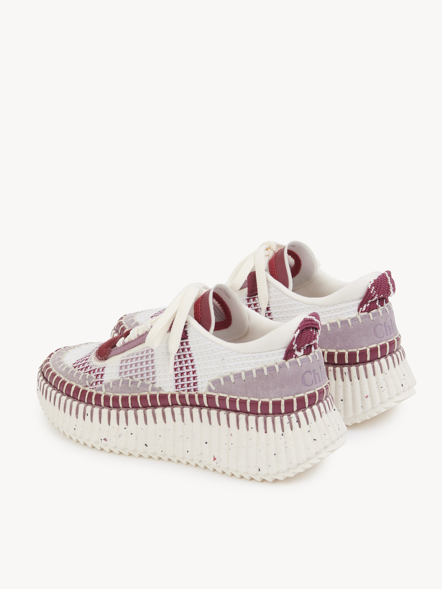 Chloé Nama Lace-up Sneakers In White