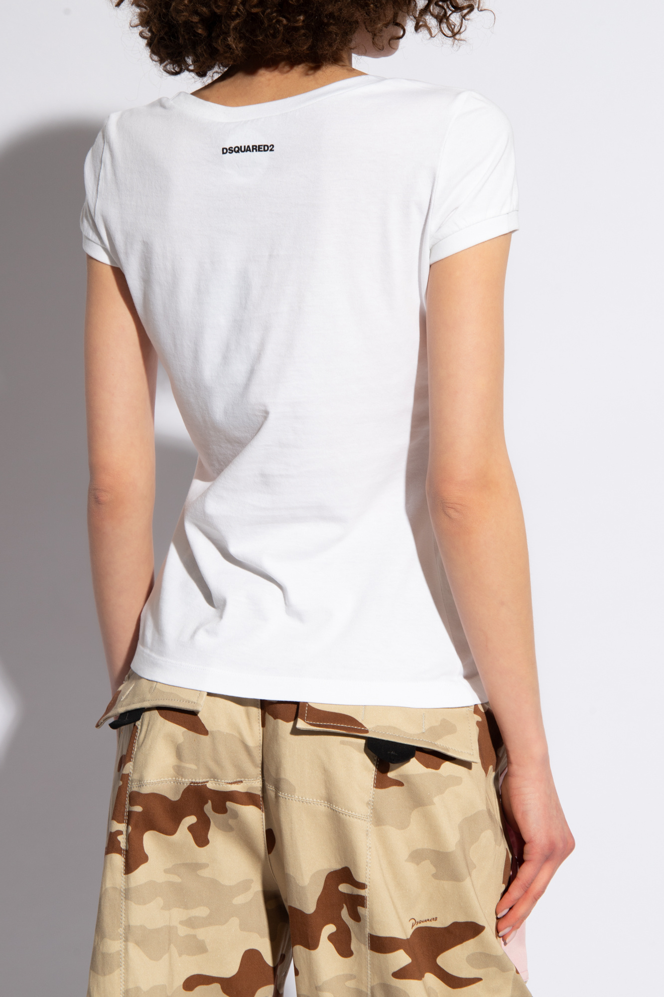 Dsquared2 Crew Neck Good Vibes Printed T-shirt In White