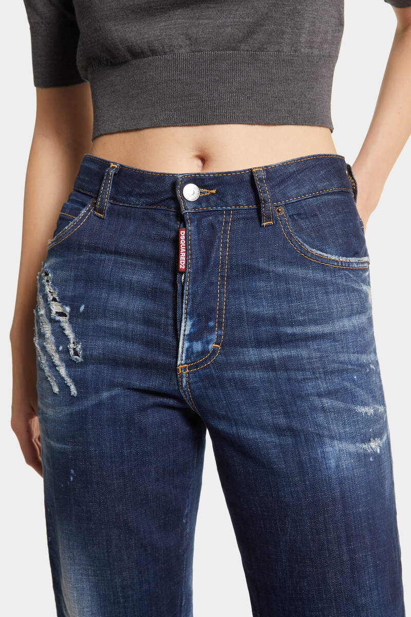 Dsquared2 Distressed Straight-leg Jeans In Blue