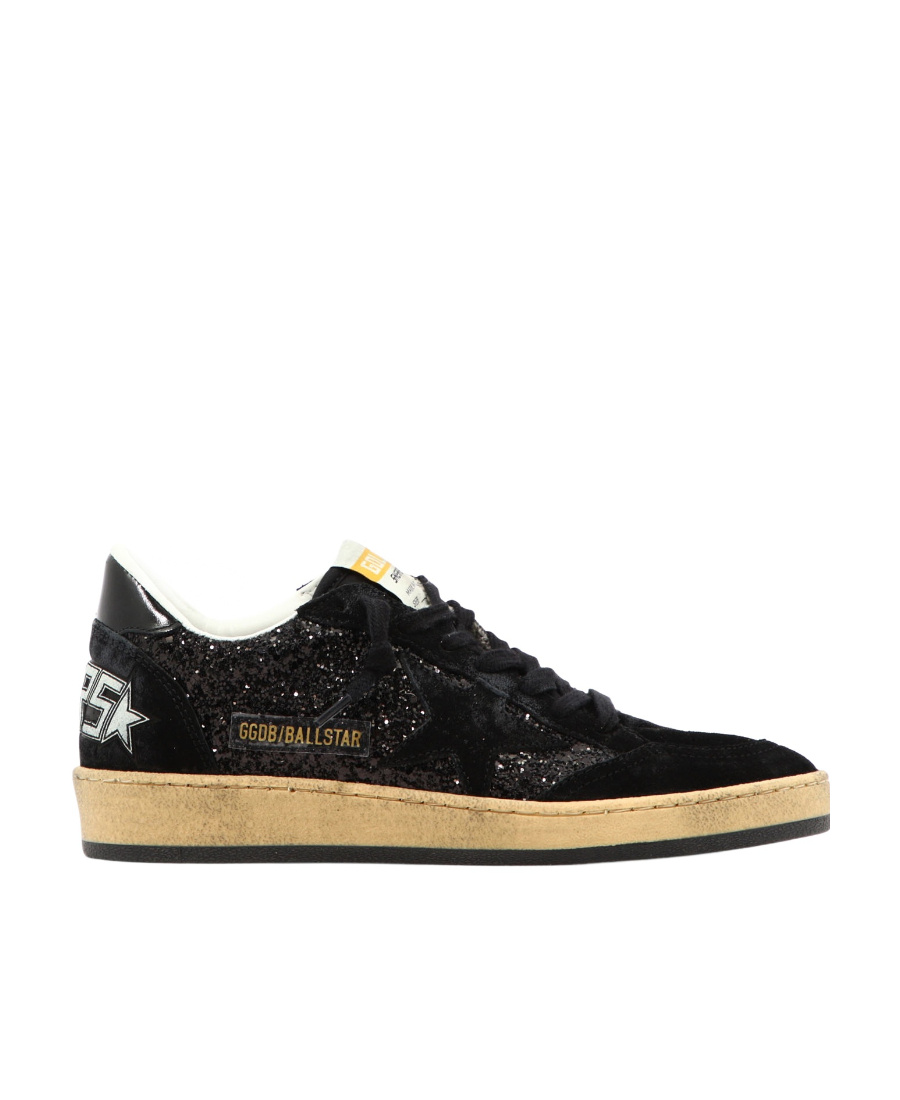 Golden Goose Deluxe Brand Women Ball Star Low-top Suede Sneakers With Used Effect In Black