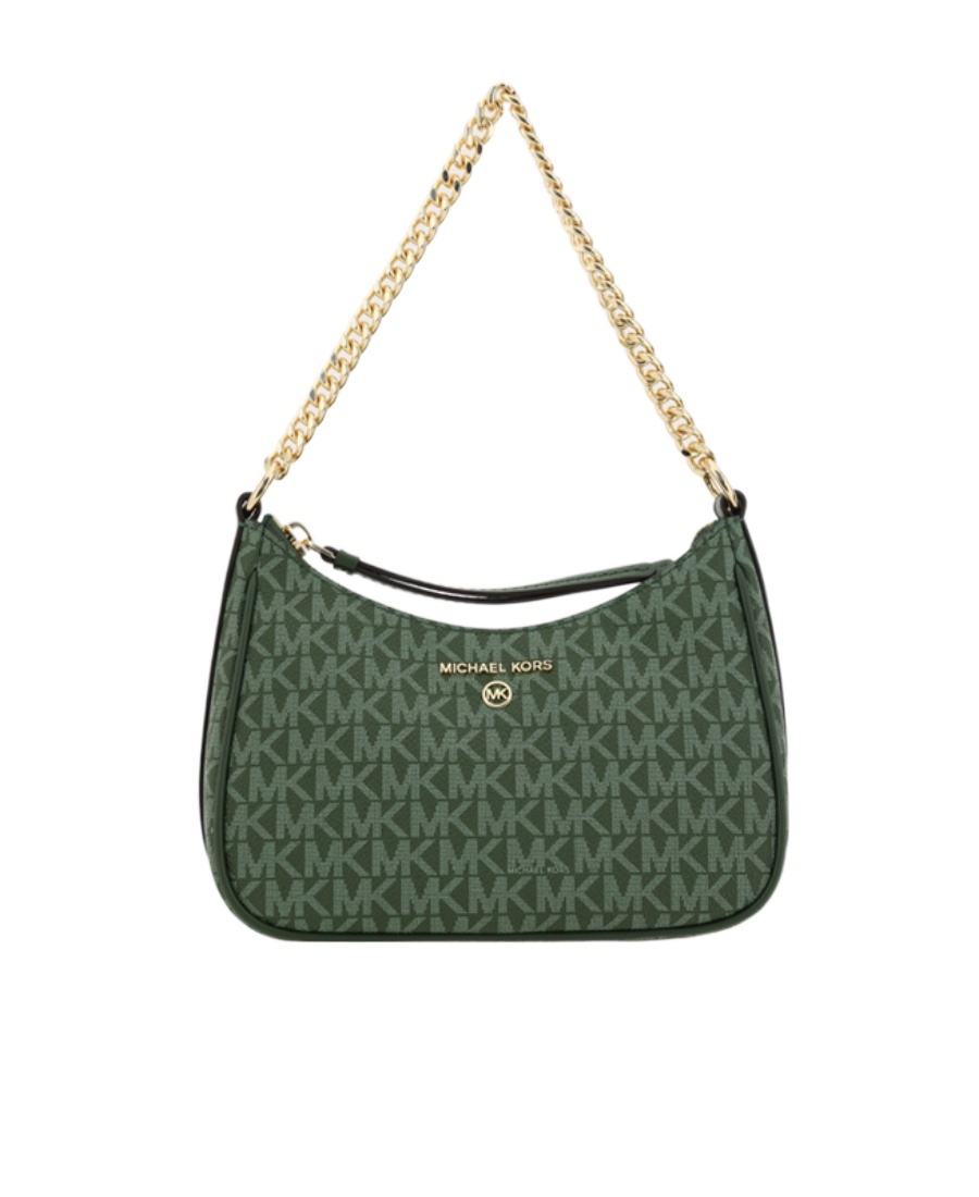 Michael Kors Small Jet Set Leather Bag In Green