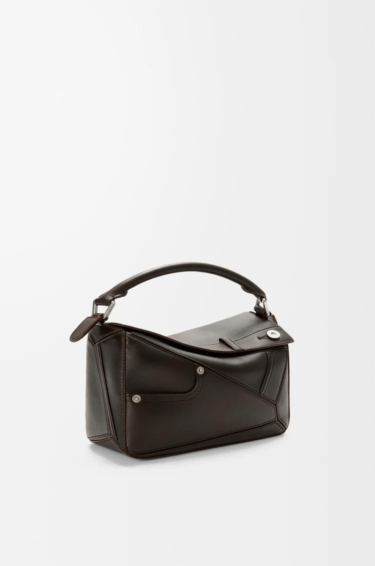 Loewe Panta Small Puzzle Bag In Shiny Calfskin In Brown