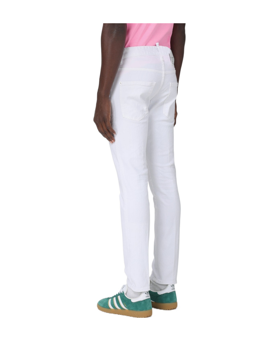 Dsquared2 White Cotton Denim Jeans In White