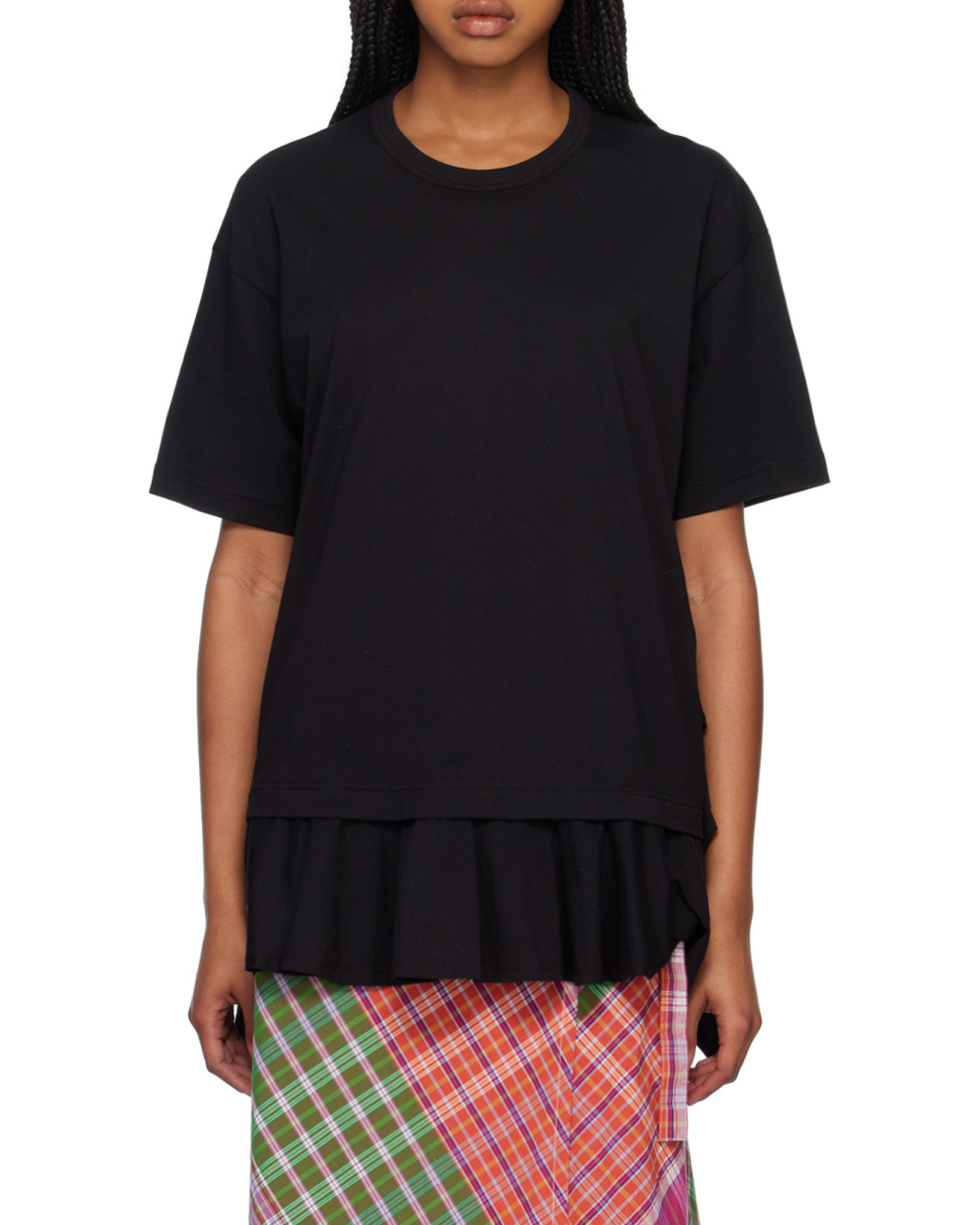 COMME DES GARÇONS FLARED-DETAIL COTTON T-SHIRT