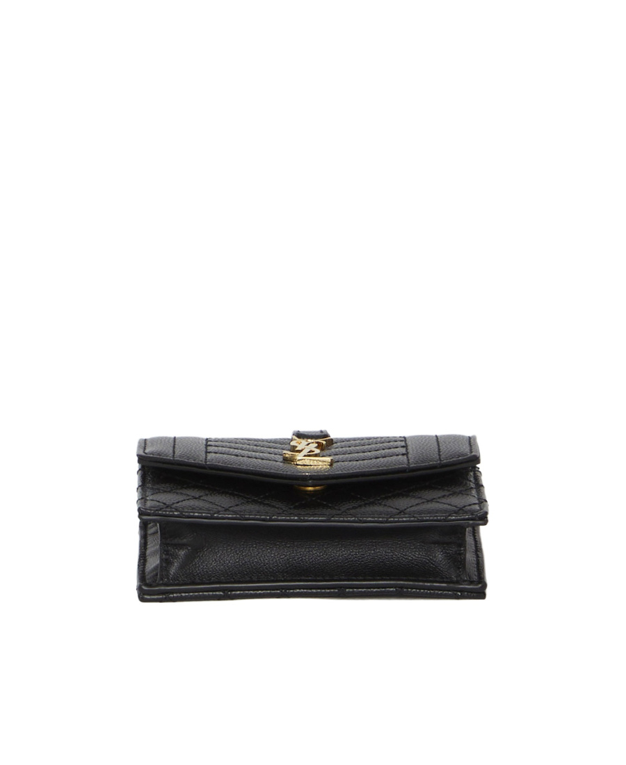 SAINT LAURENT YSL LOGO-PLAQUE QUILTED PURSE