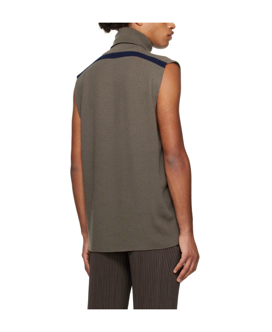 ISSEY MIYAKE FRAMEWORK ROLL-NECK WOOL VEST