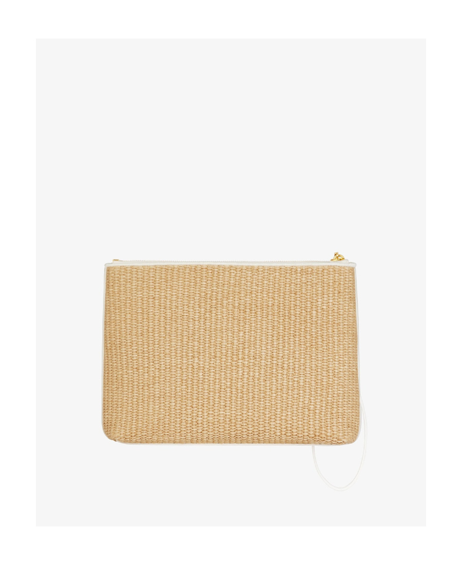Shop Givenchy Travel Pouch In Raffia In Nude