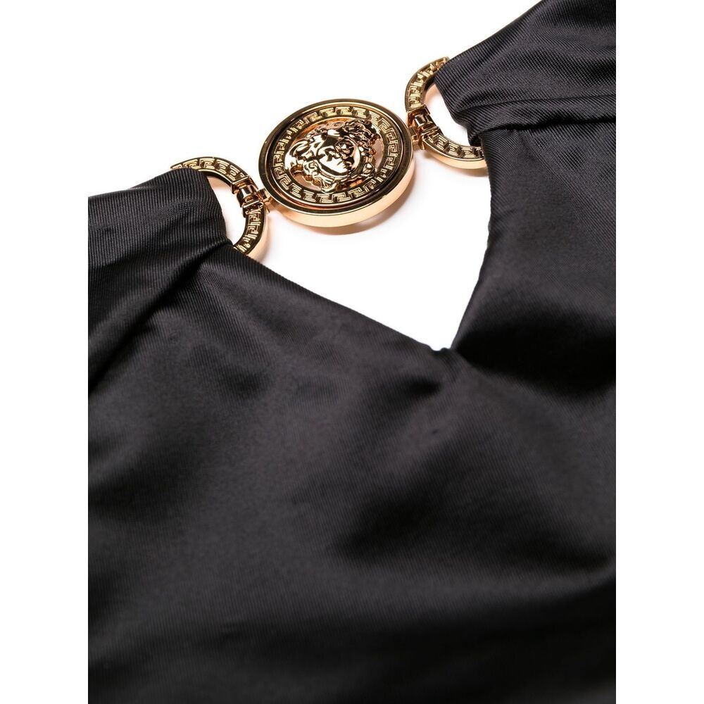 Versace Medusa Tie-fastening One-piece In Black
