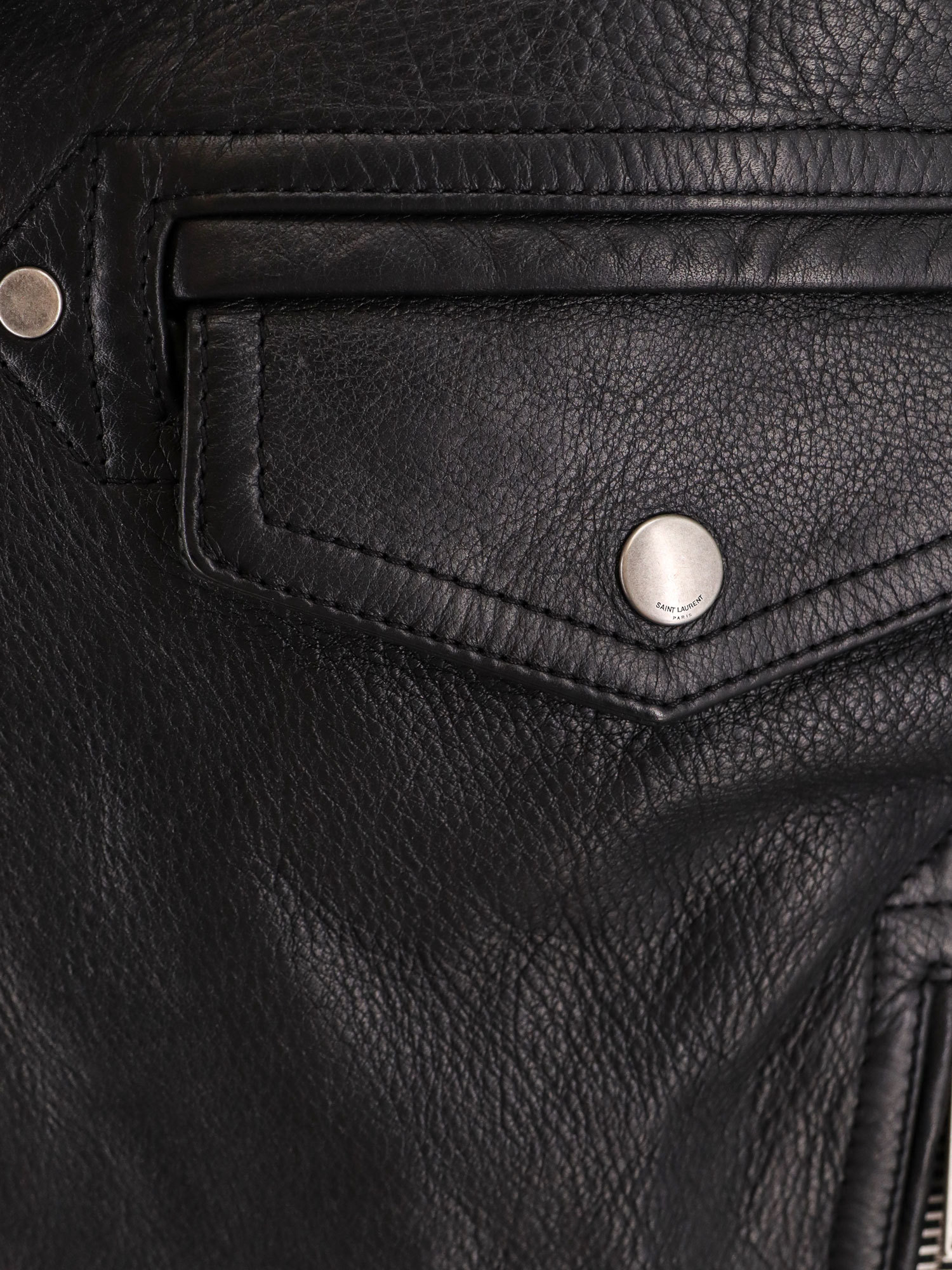Saint Laurent Biker Jacket In Vintage Leather And Shearling In Black