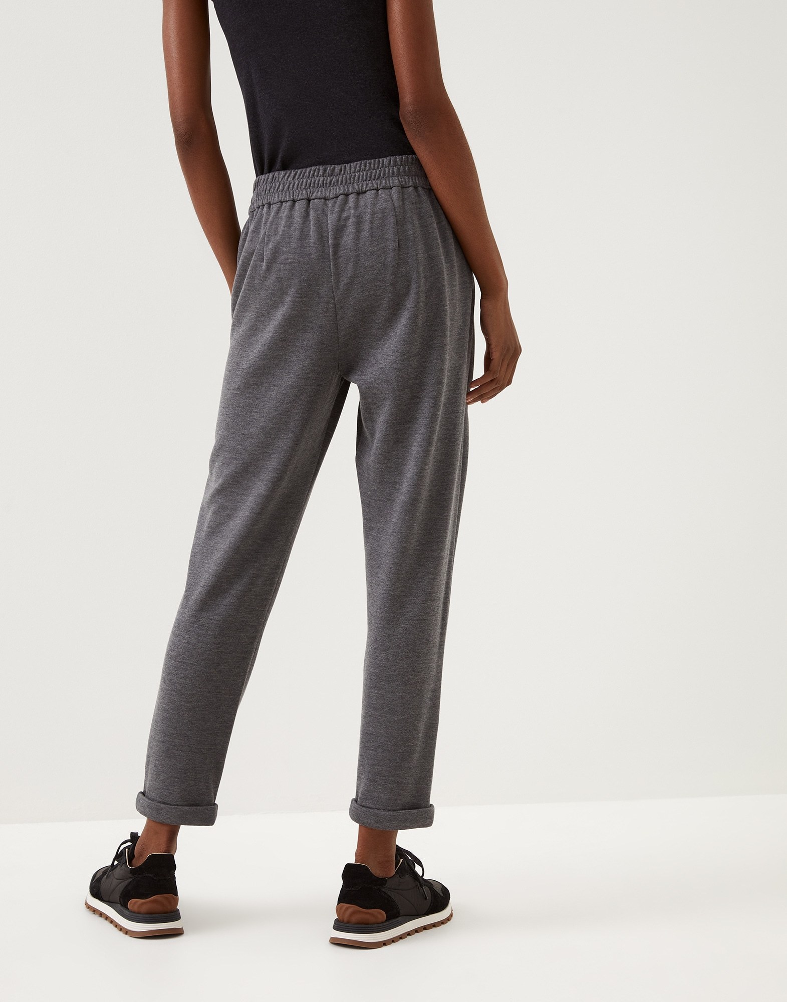 Brunello Cucinelli Tapered-leg Drawstring Track Pants In Gray