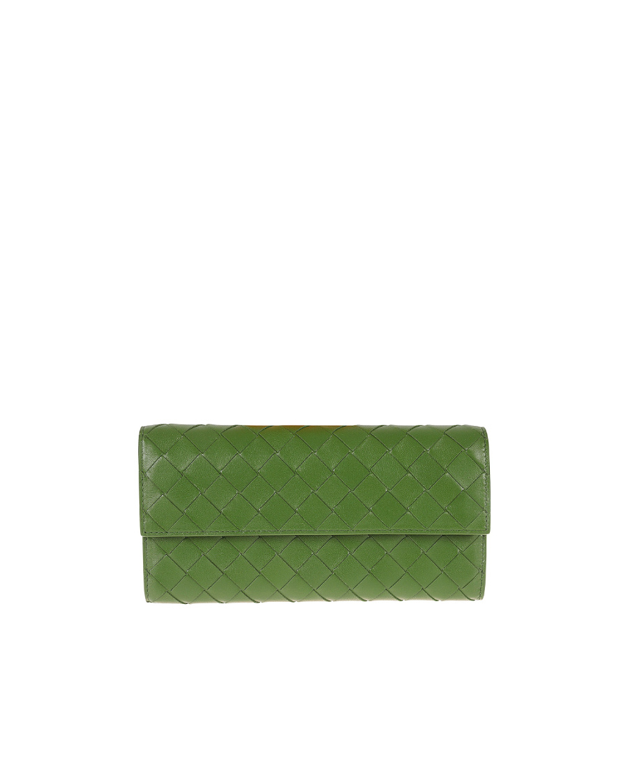 Bottega Veneta Logo Wallet In Green