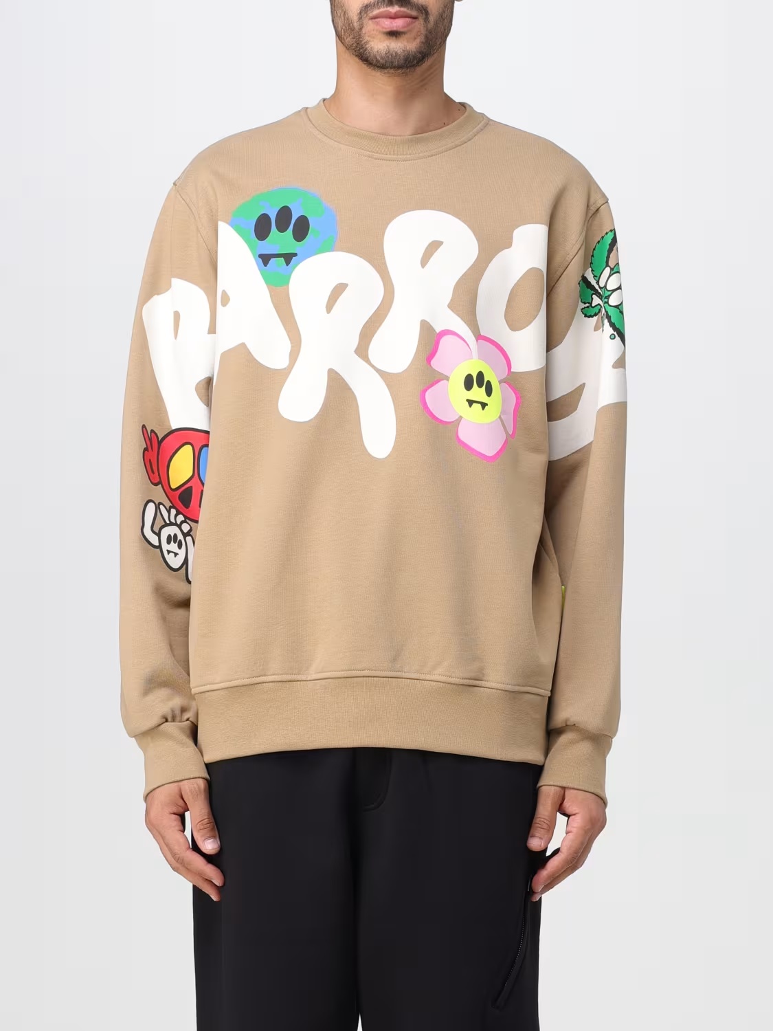 Barrow Logo-print Cotton Sweatshirt In Nude