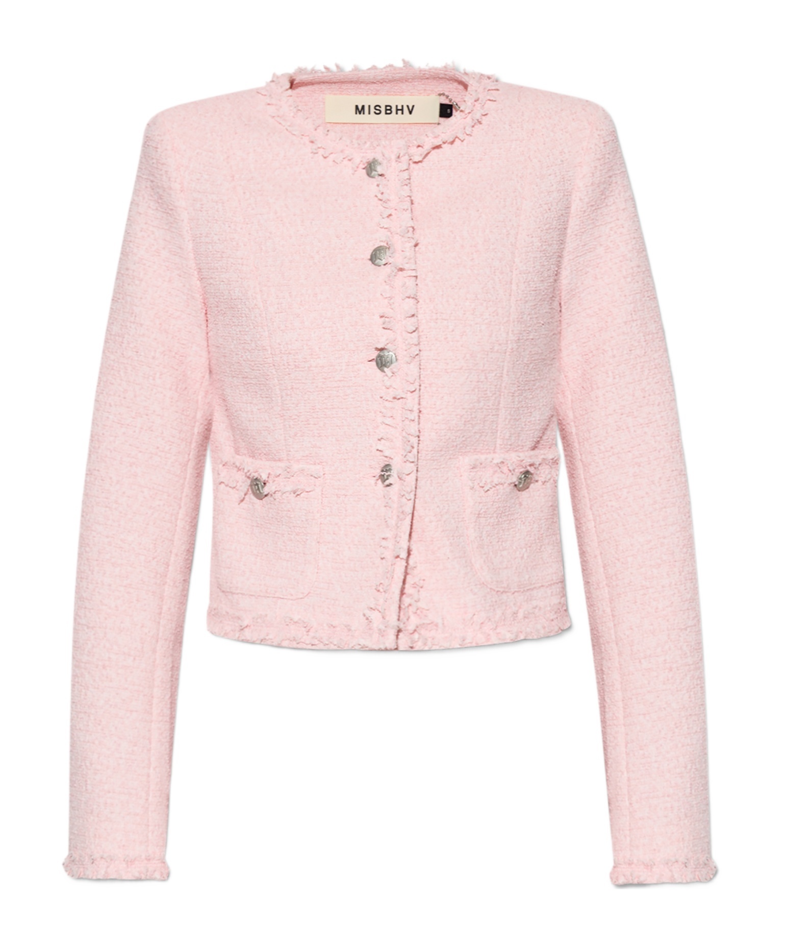 Misbhv Frayed-detailing Jacket In Pink