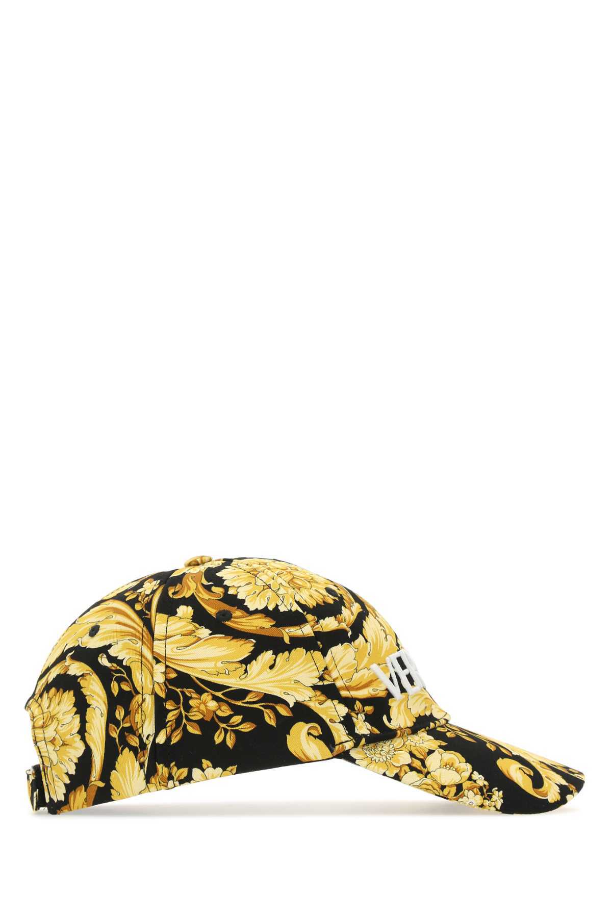 Versace Baroque Pattern-print Cap In Multicolor