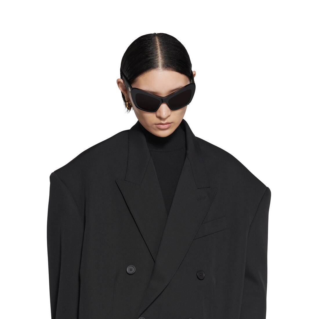 Balenciaga Double-breasted Cropped Blazer In Black