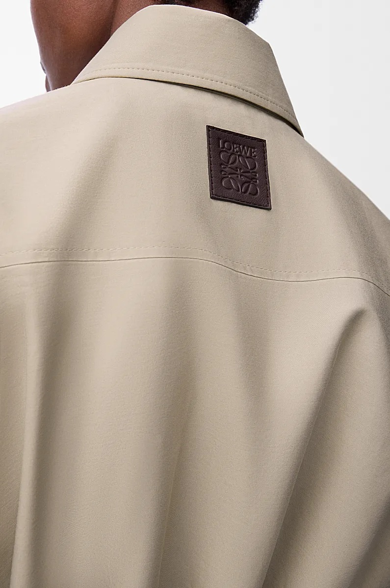Loewe Tie-waist Mini Shirt Dress In Gray