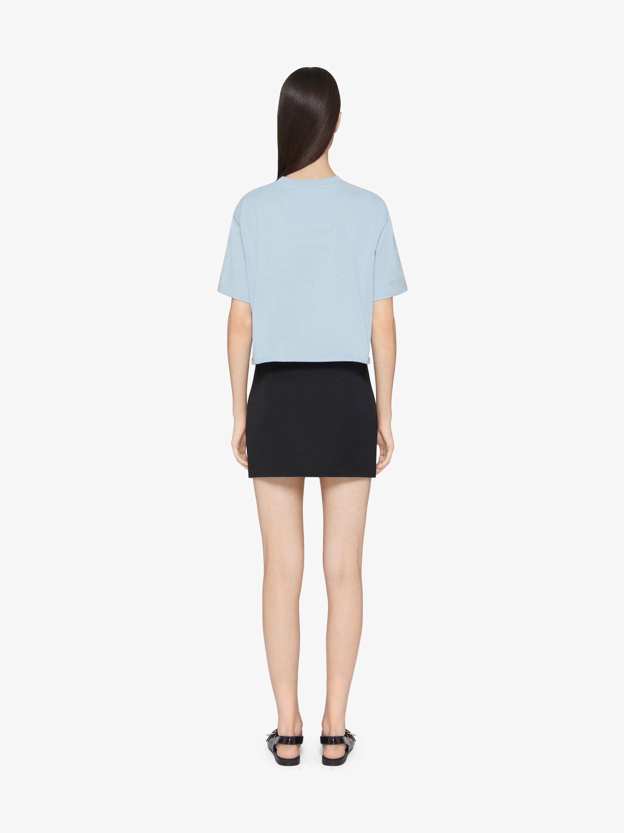 Givenchy 4g Embroidered Cropped T-shirt In Blue