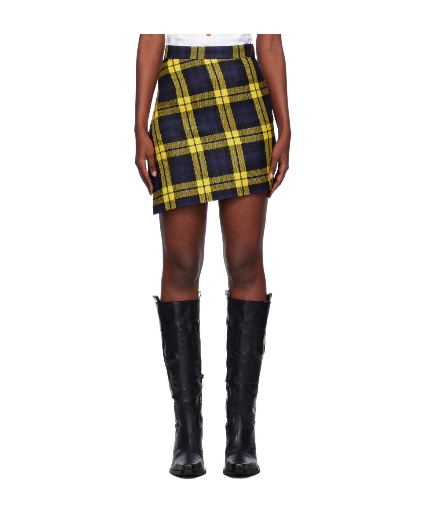 Vivienne Westwood Infinity Plaid Wool Mini Skirt In Multi