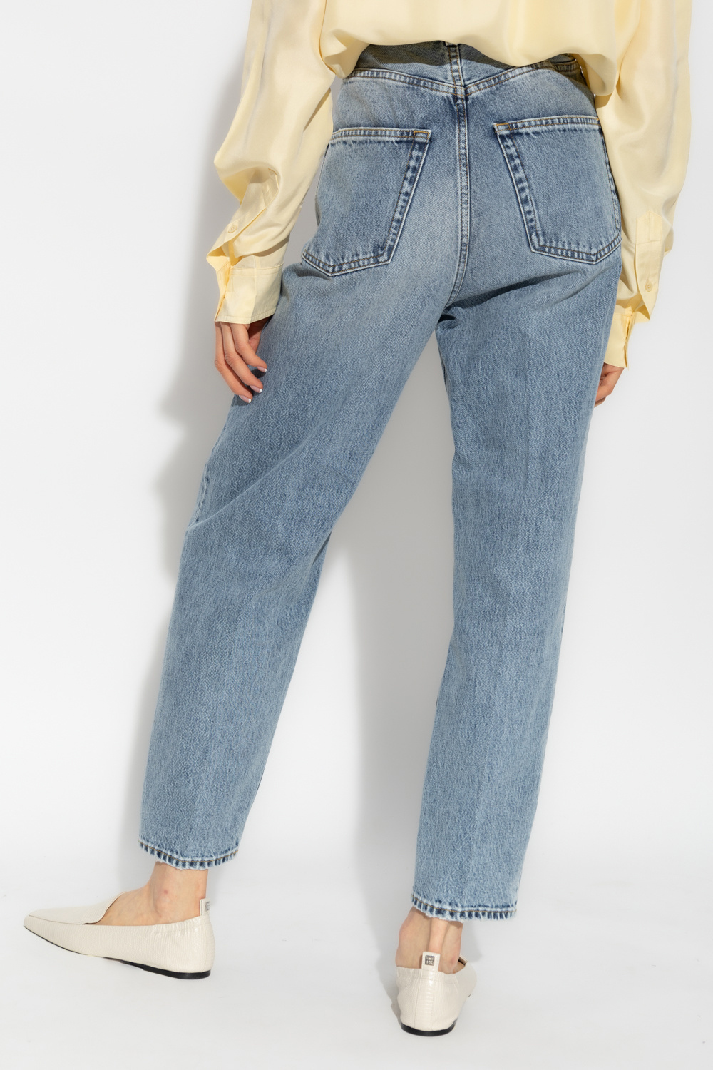 Totême Straight Jeans In Gray