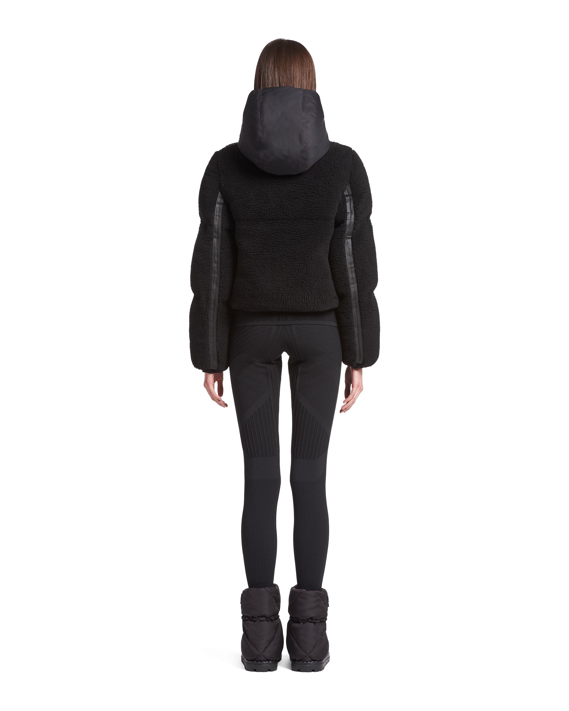 PRADA CROPPED RECYCLED FLEECE DOWN JACKET