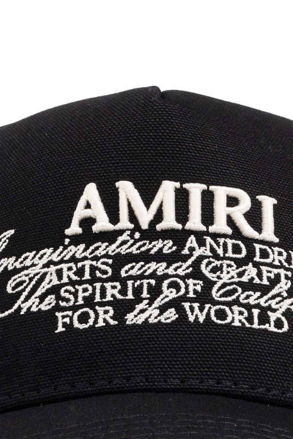 Amiri Spirit Black Baseball Cap With Logo Embroidery On The Front In Cotton Man