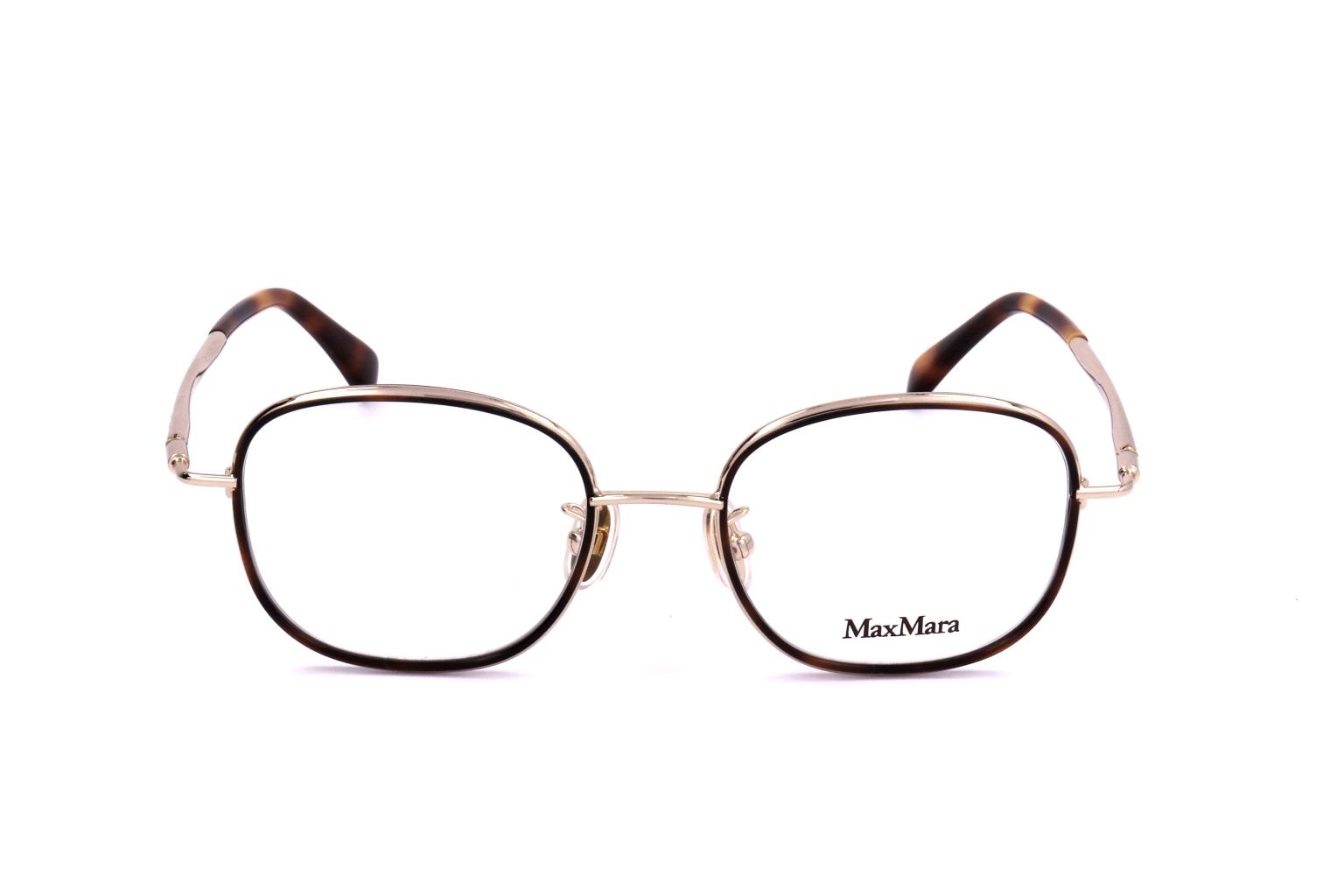 Shop Max Mara Rectangle Frame Glasses In White