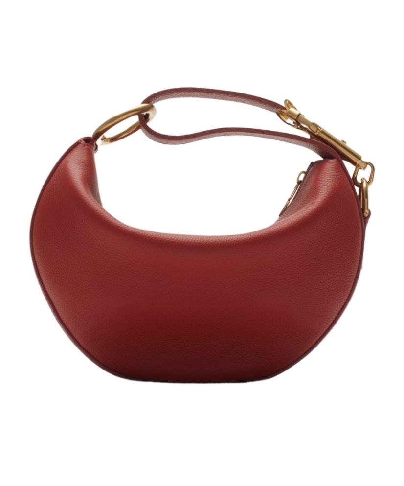Burberry Knight Arc Rust Brown Grained Leather Shoulder Bag In Red