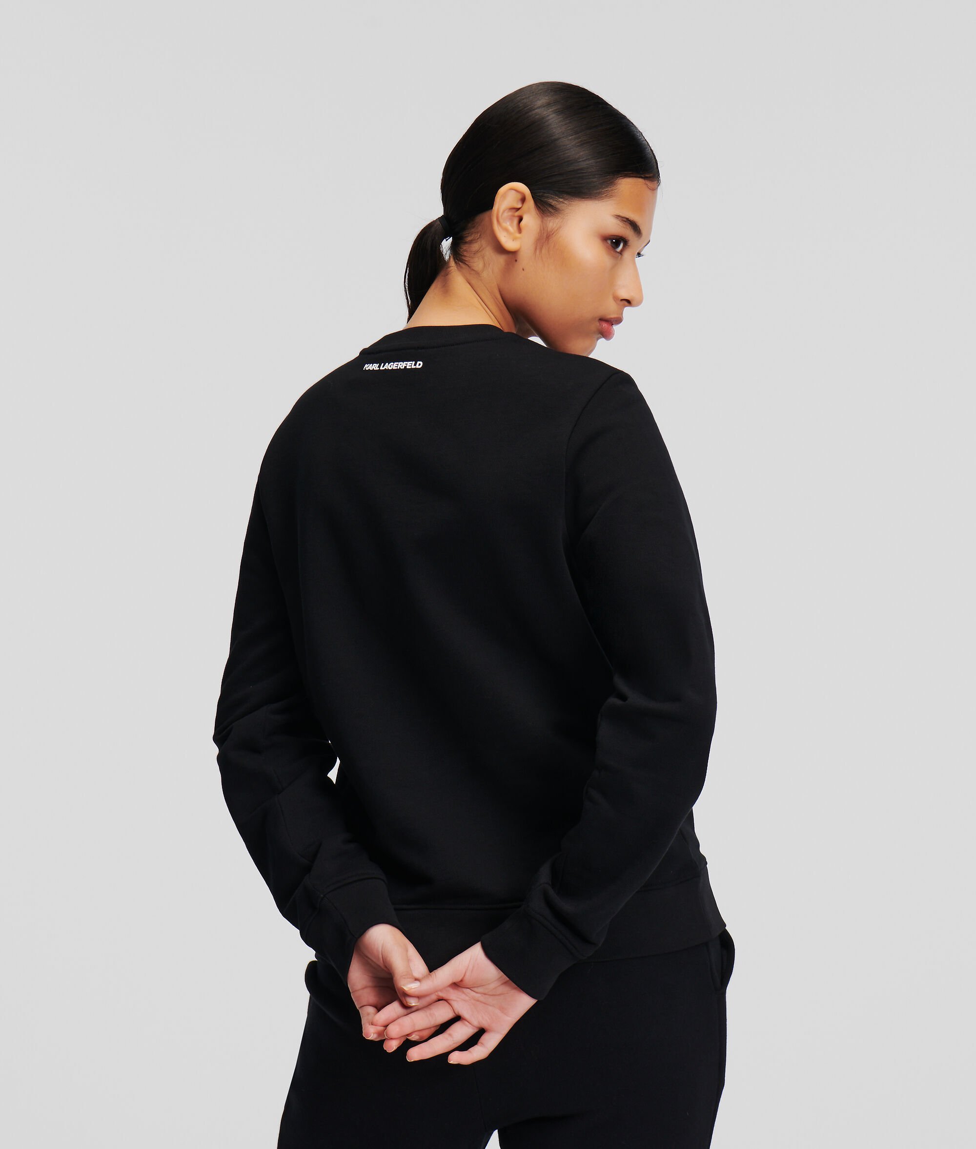 Shop Karl Lagerfeld Ikonik Rhinestone-embellished Jumper In Black