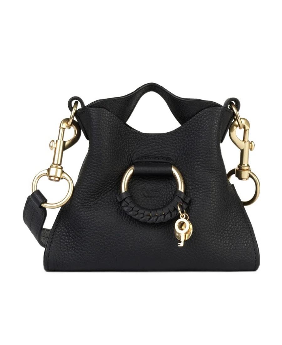 Shop See By Chloé Ring-detailed Leather Crossbody Bag In Black