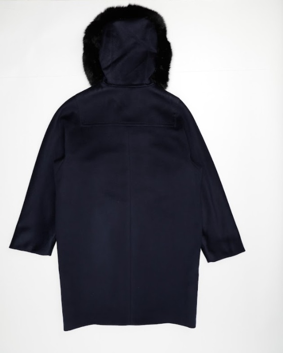 Max Mara Woolly Collar Hooded Coat In Black