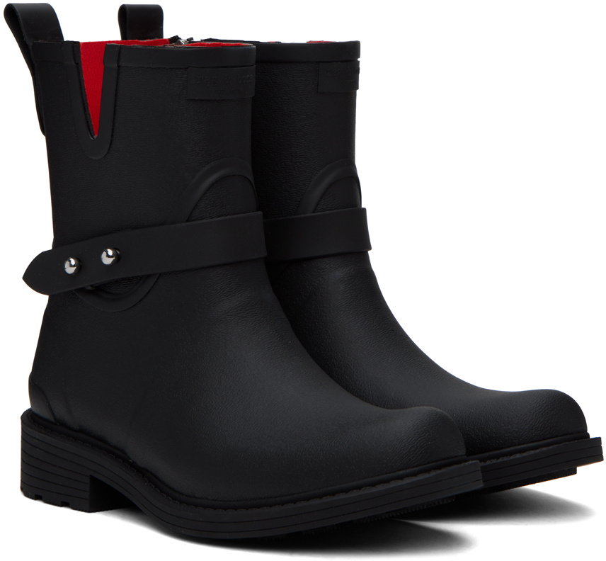 RAG & BONE SIDE ZIPPER SPLICING RAIN BOOTS