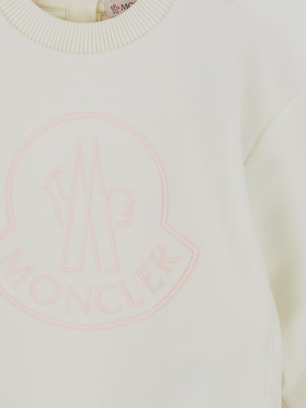 Moncler Enfant Logo Embroidered Crewneck Sweatshirt In White