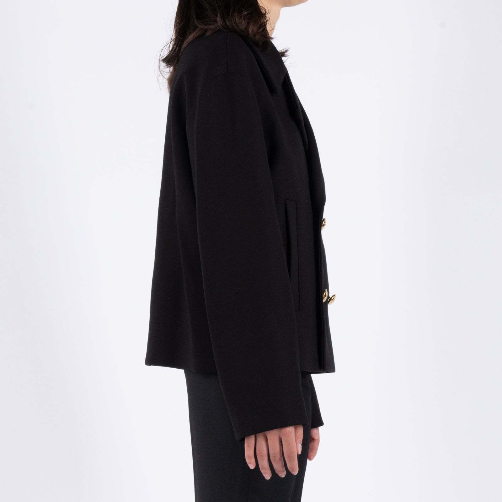 Nili Lotan Double Breasted Casual Jacket In Black