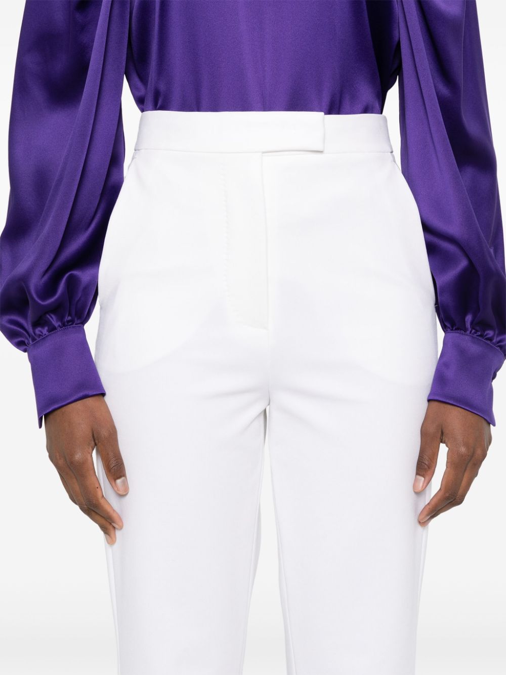 Max Mara Gary High-waist Wide-leg Trousers In White