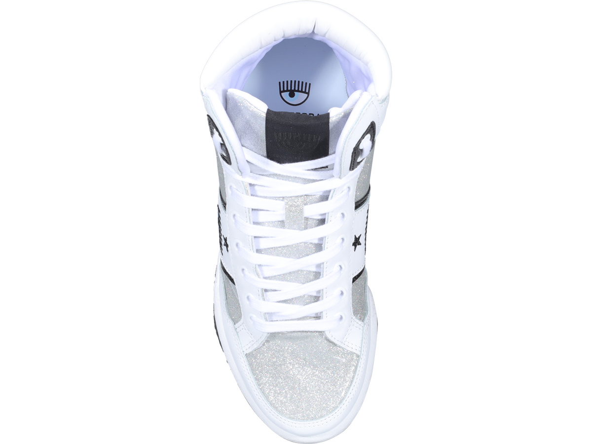Chiara Ferragni Sneakers Silver In White