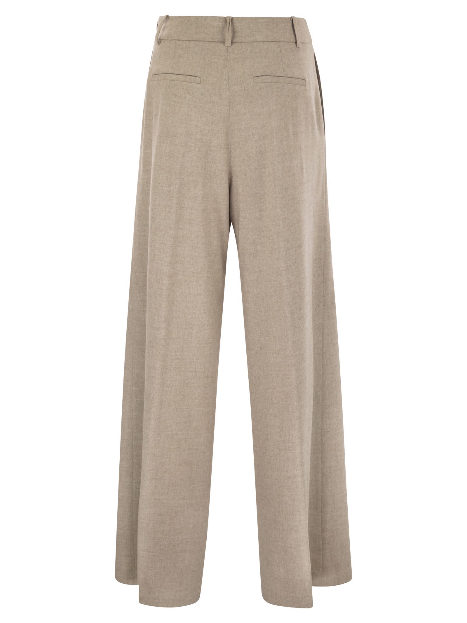 Herno Women Resort Trousers In Melange Fabric In Brown