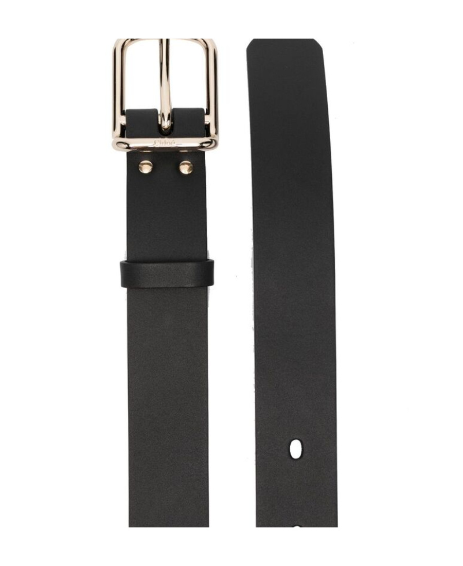 Shop Chloé Carved Buckle Belt In Black