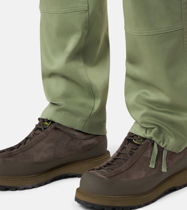 Stone Island Logo-patch Panelled Trousers In Green